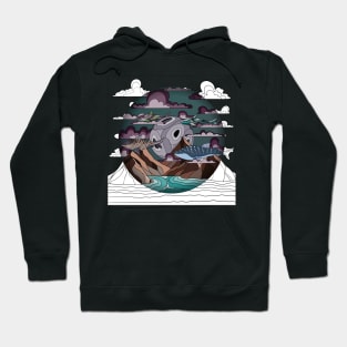 school of sharks in the sky Hoodie